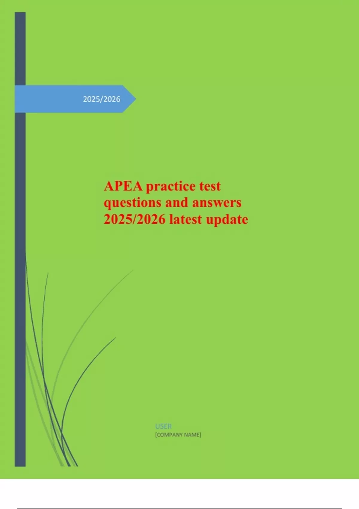 APEA practice test questions and answers 2025/2026 latest update - APEA ...