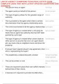 LAW OF AGENCY CHAMPIONS TEXAS REAL ESTATE EXAM COMPLETE &lpar;2025&rpar; TEST WITH LATEST UPDATED &lpar;QUESTIONS AND ANSWERS&rpar;