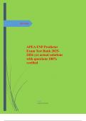 APEA FNP Predictor Exam Test Bank 2025-2026 yes actual solutions with questions 100&percnt; verified