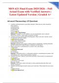 MSN 621 Final Exam 2025&sol;2026 &ndash; Full Actual Exam with Verified Answers &vert; Latest Updated Version &vert; Graded A&plus;
