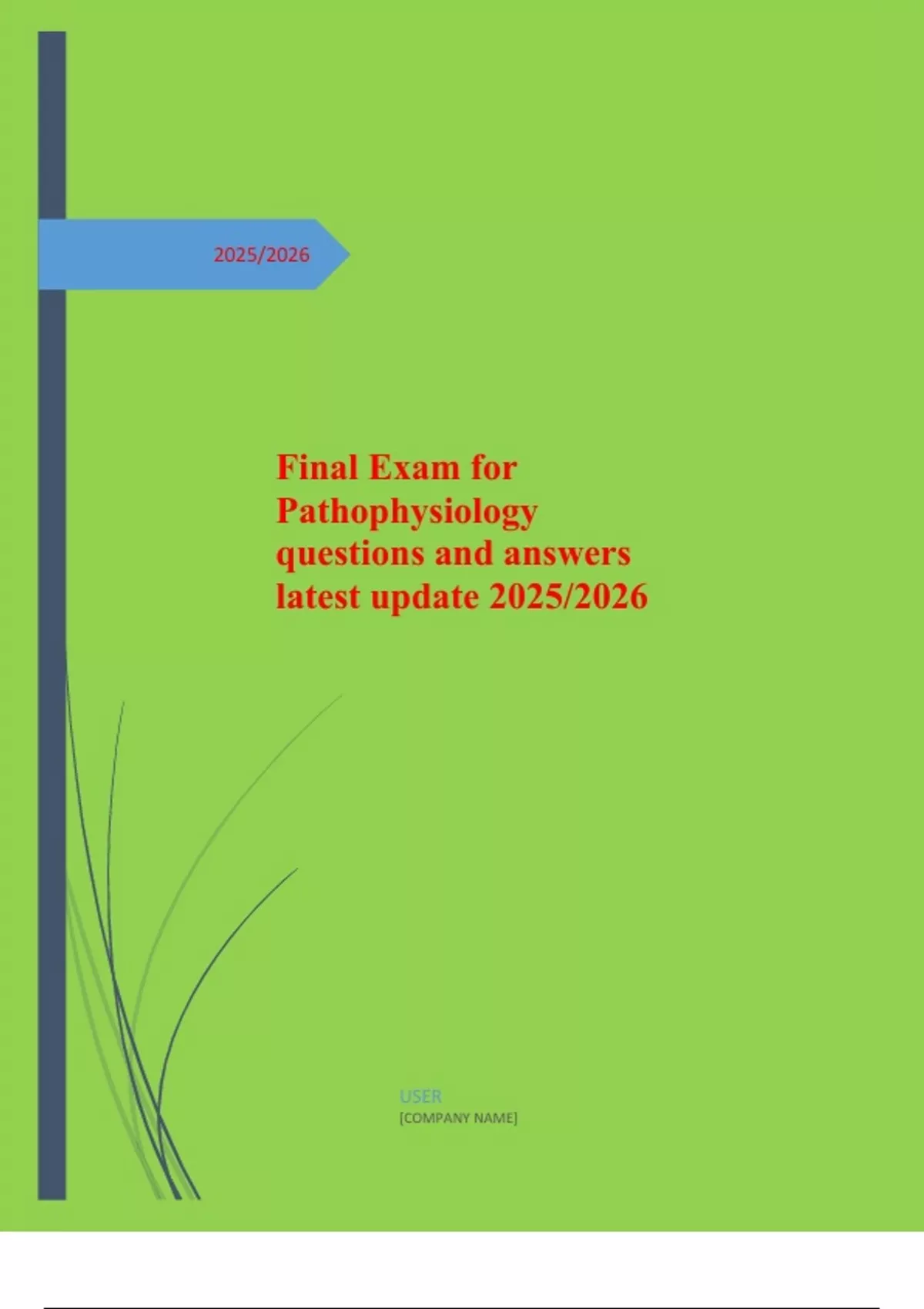 Final Exam for Pathophysiology questions and answers latest update 2025 ...