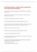 Food Protection Course - Lesson 10 Quiz&colon; Complete Q&A  with Verified Solutions-2025&sol;2026 