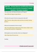 NBCSN - School Nurse Certification Exam  Questions and Correct Answers&sol; Latest  Update &sol; Already Graded