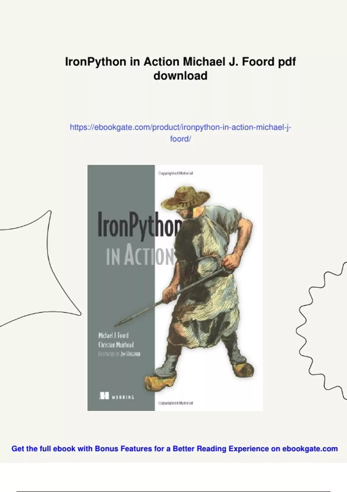 Summary IronPython in Action Michael J. Foord - Digital Download ...