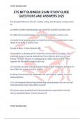 ETS MFT BUSINESS EXAM STUDY GUIDE QUESTIONS AND ANSWERS 2025