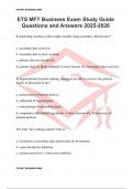 ETS MFT Business Exam Study Guide Questions and Answers 2025-2026