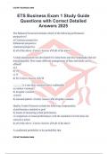 ETS Business Exam 1 Study Guide Questions with Correct Detailed Answers 2025