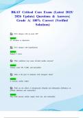 BKAT Critical Care Exam &lpar;Latest 2025&sol; 2026 Update&rpar; Questions & Answers&vert; Grade A&vert; 100&percnt; Correct &lpar;Verified Solutions&rpar;