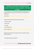 nutrition 213 exam 1 Questions and  Correct Answers&sol; Latest Update &sol; Already  Graded 
