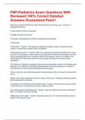 FNP-Pediatrics Exam Questions With Reviewed 100&percnt; Correct Detailed Answers Guaranteed Pass&excl;&excl;