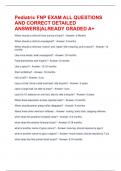Pediatric FNP EXAM ALL QUESTIONS AND CORRECT DETAILED ANSWERS&vert;ALREADY GRADED A&plus;