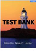 Test Bank for Managerial Accounting 12 Edition by Garrison Noreen Brewer&period;complete guide &comma; latest version 2025