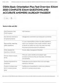 OSHA Basic Orientation Plus Test Overview EXAM 2025 COMPLETE EXAM QUESTIONS AND ACCURATE ANSWERS &vert;ALREADY PASSED&excl;&excl;