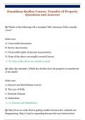 Donaldson Realtor Course&colon; Transfer of Property  Questions and Answers 