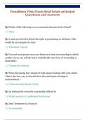 Donaldson Final Exam Real Estate principal  Questions and Answers 