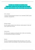 CLINICAL NURSE LEADER &lpar;CNL&rpar;  CERTIFICATION EXAM 2024-2025 SUMMER  STUDY QUESTIONS AND ANSWERS GRADED A&plus;