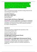 Comprehensive Nursing Process&comma; Basic Nursing Skills&comma; and Nursing Theory & History Exam 2025&sol;2026 &vert; 200 Practice Questions with Correct Answers and Detailed Rationales &vert; Covers Patient Care&comma; Nursing Diagnoses&comma; Critical Thinking&comma; Sterile Techniques&comma; and Cli