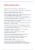 FIRST EXAM Q AND A