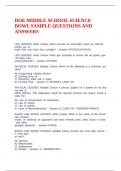 DOE MIDDLE SCHOOL SCIENCE BOWL SAMPLE QUESTIONS AND ANSWERS