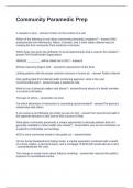 Community Paramedic Prep Questions with Accurate Answers