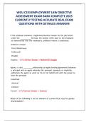 WGU C233 EMPLOYMENT LAW OBJECTIVE ASSESSMENT EXAM BANK COMPLETE 2025 CURRENTLY TESTING ACCURATE REAL EXAM QUESTIONS WITH DETAILED ANSWERS 