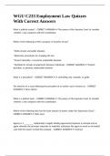 WGU C233 Employment Law Quizzes With Correct Answers 