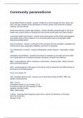 Community paramedicine Questions and Answers 2025