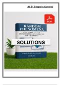 Solutions Manual for Random Phenomena &lpar;1st Edition&comma; 2010&rpar; by Ogunnaike &ndash; Covers All 21 Chapters