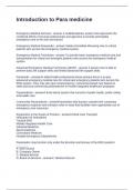Introduction to Para medicine Questions and Answers