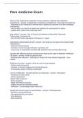 Para medicine Exam Questions with Accurate Answers