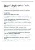 Paramedic Care Principles & Practice Volume 1 Chapter 1-6 Questions with Accurate Answers