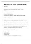 West Coast EMT Block 2 Exam with verified answers&period;