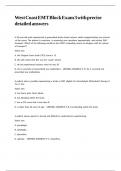West Coast EMT Block Exam 3 with precise detailed answers&period;
