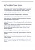 PARAMEDIC FINAL EXAM Questions and Answers 100&percnt; Correct