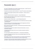 Paramedic Quiz 1 Questions with Accurate Answers