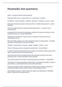 Paramedic test questions and answers fully solved