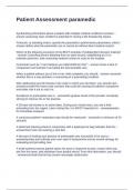 Patient Assessment paramedic Questions and Answers 2025