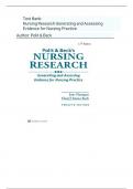 Test Bank- Polit & Beck's Nursing Research Generating and Assessing Evidence for Nursing Practice 12th Edition by Denise Polit&period; All Chapters &period; Latest 2025