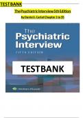 Test Bank For The Psychiatric Interview 5th Edition&lpar; Daniel J&period; Carlat &comma; 2025&rpar; All Chapters 1-34&vert; Newest Edition