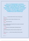 NYS 17-71 INDEPENDENT GENERAL  ADJUSTER EXAM 2025&sol;2026 WITH ACTUAL  CORRECT QUESTIONS AND VERIFIED  DETAILED ANSWERS &vert;FREQUENTLY TESTED  QUESTIONS AND SOLUTIONS &vert;ALREADY  GRADED A&plus;&vert;NEWEST&vert;BRAND NEW  VERSION&excl;&excl;&vert;GUARANTEED PASS 
