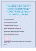 LOUISIANA POST TEST PRACTICE EXAM  2025&sol;2026 WITH ACTUAL CORRECT  QUESTIONS AND VERIFIED DETAILED  ANSWERS &vert;FREQUENTLY TESTED  QUESTIONS AND SOLUTIONS &vert;ALREADY  GRADED A&plus;&vert;NEWEST&vert;BRAND NEW  VERSION&excl;&excl;&vert;GUARANTEED PASS 