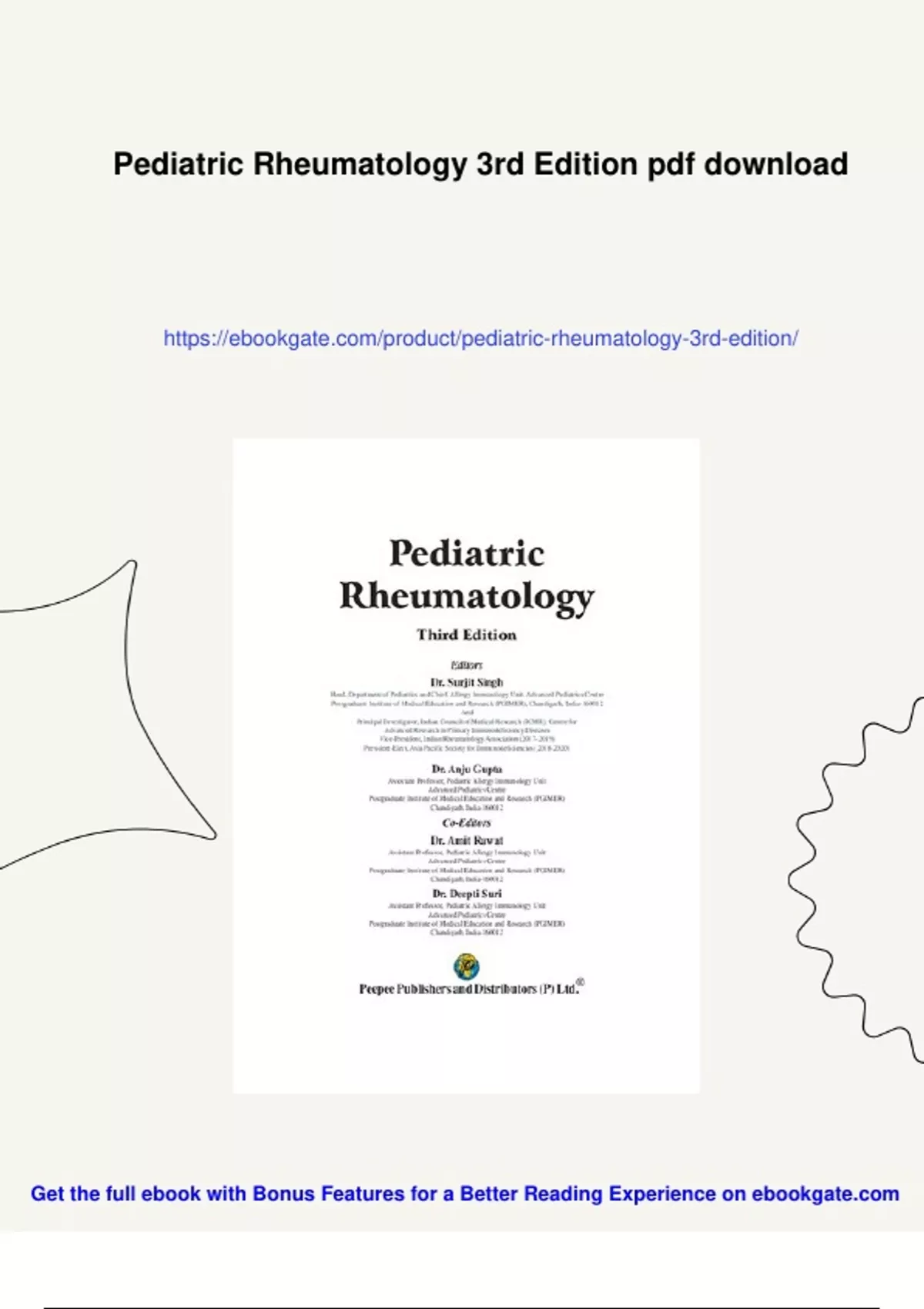 Summary Pediatric Rheumatology 3rd Edition - Digital Download ...