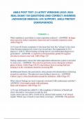 AMLS Post Test 3 Latest Versions Questions with Complete Solutions