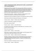 C484 ORGANIZATIONAL BEHAVIOR AND LEADERSHIP PRE-ASSESSMENT