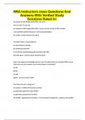 NRA Instructors class Questions And Answers With Verified Study Solutions Rated A&plus;