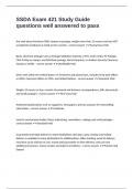 SSDA Exam 421 Study Guide questions well answered to pass