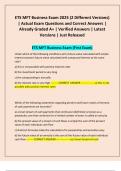 ETS MFT Business Exam 2025 &lpar;2 Different Versions&rpar; &vert; Actual Exam Questions and Correct Answers &vert; Already Graded A&plus; &vert; Verified Answers &vert; Latest Versions &vert; Just Released