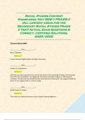 Social Studies Content Knowledge test &lpar;5081&rpar; PRAXIS II &lpar;All content areas for the Secondary Social Studies Praxis II Test&rpar; Actual Exam Questions & Correct&comma; Certified Solutions&comma; 2025&sol;2026