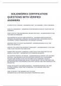 SOLIDWORKS CERTIFICATION QUESTIONS WITH VERIFIED ANSWERS