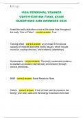 ISSA PERSONAL TRAINER  CERTIFICATION FINAL EXAM  QUESTIONS AND ANSWERS 2025